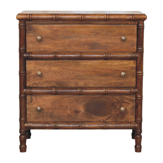 Key West Bamboo 3 Drawer Chestnut Chest