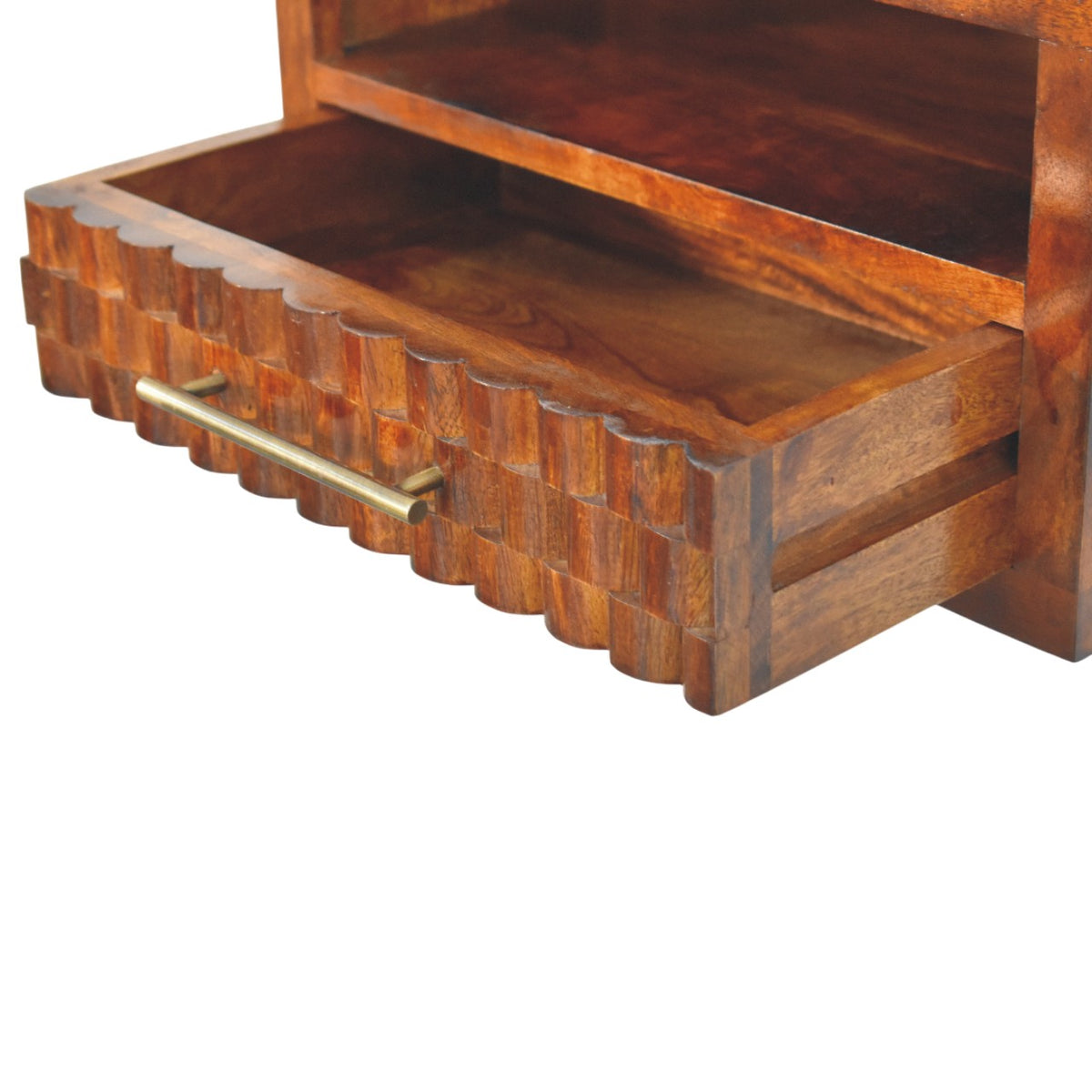 Santa Fe Carved Chestnut 1 Drawer Nightstand