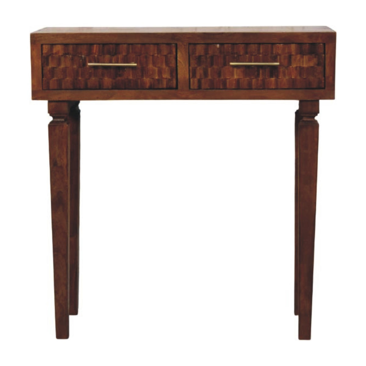 Santa Fe Carved Chestnut Wood Console Table