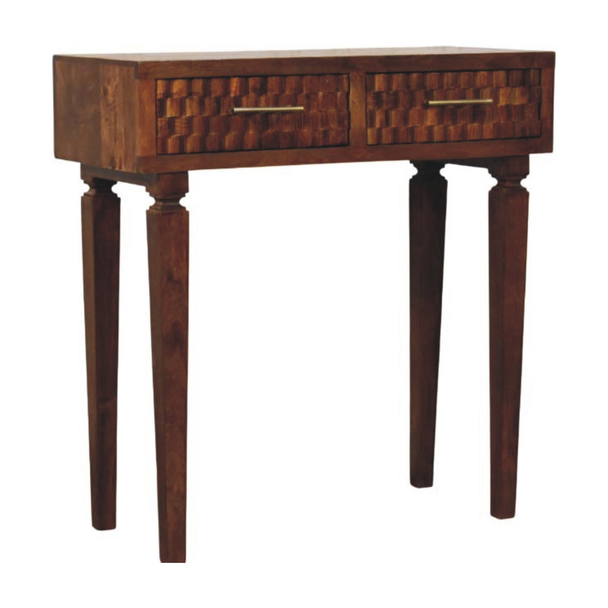 Santa Fe Carved Chestnut Wood Console Table