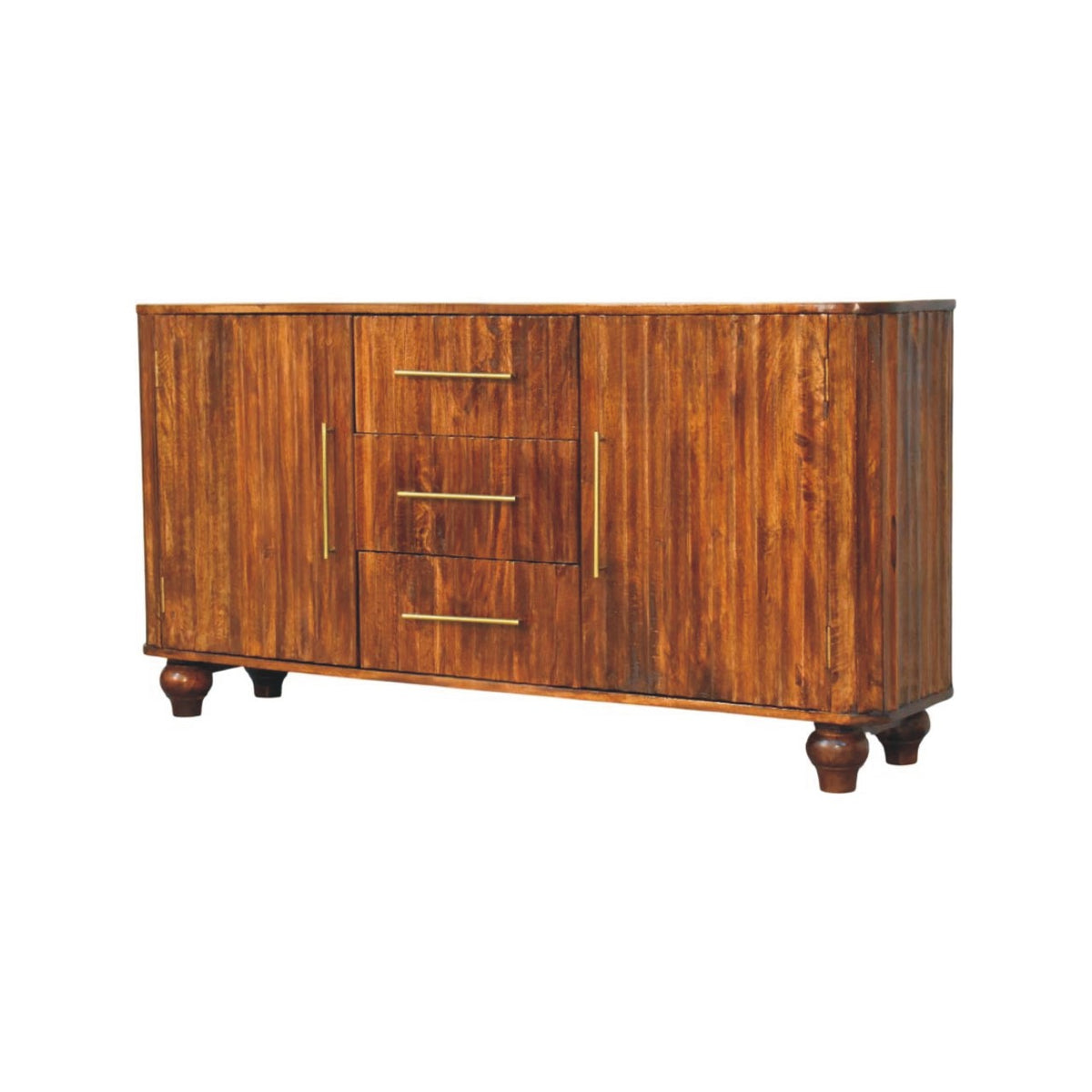 Highland Chestnut Curved 3 Drawer Sideboard