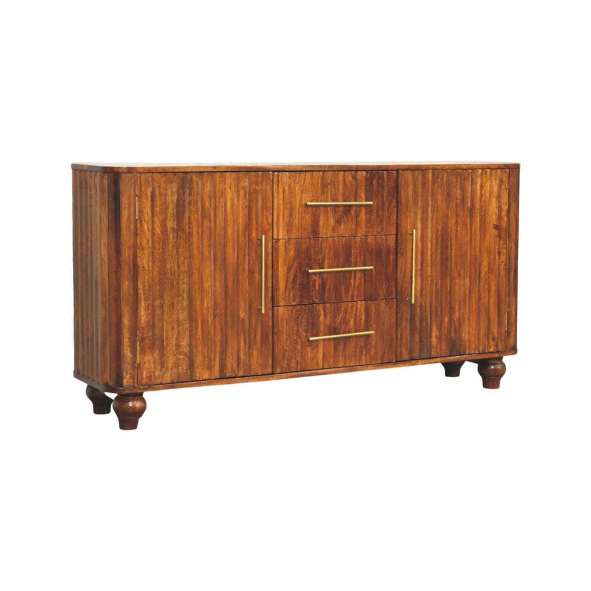 Highland Chestnut Curved 3 Drawer Sideboard