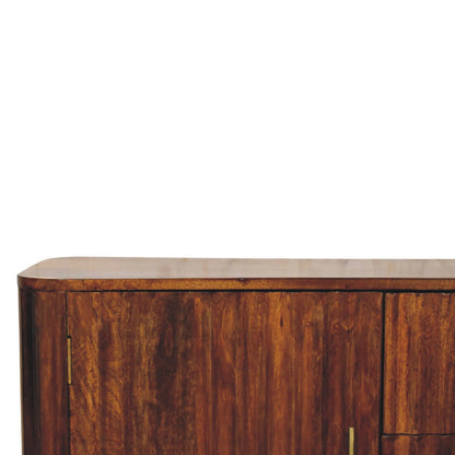 Highland Chestnut Curved 3 Drawer Sideboard