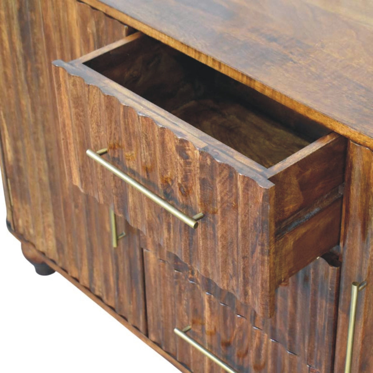 Highland Chestnut Curved 3 Drawer Sideboard