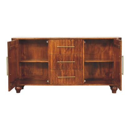 Highland Chestnut Curved 3 Drawer Sideboard
