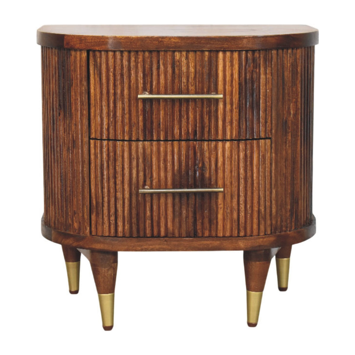 Highland Chestnut Ribbed Bedside Table