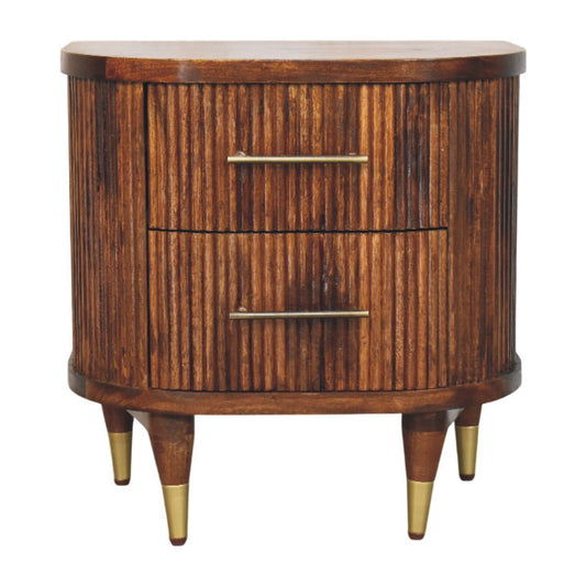 Highland Chestnut Ribbed Bedside Table