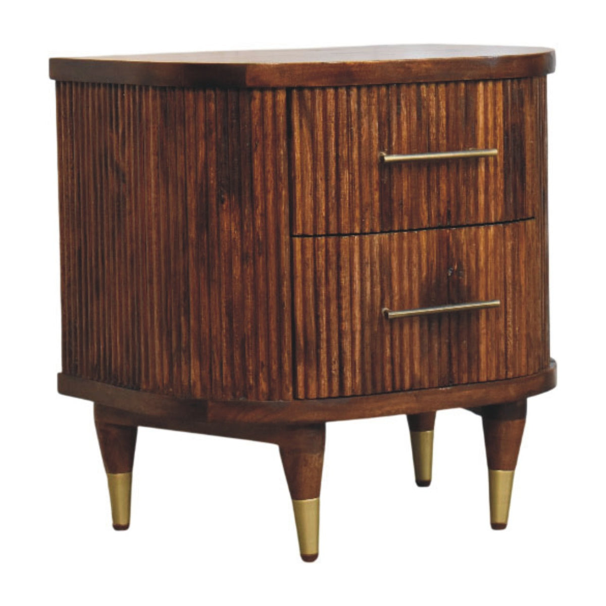Highland Chestnut Ribbed Bedside Table