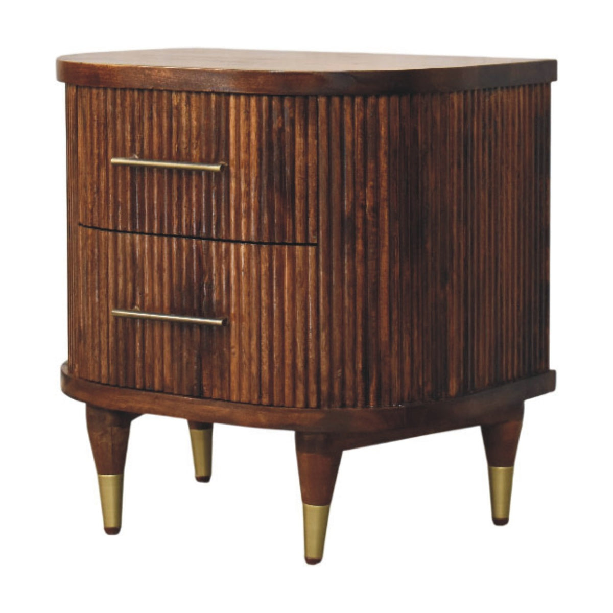 Highland Chestnut Ribbed Bedside Table