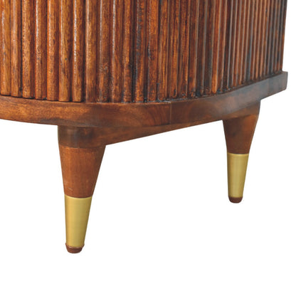 Highland Chestnut Ribbed Bedside Table