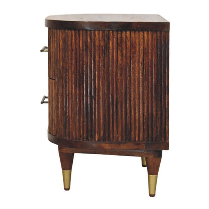 Highland Chestnut Ribbed Bedside Table