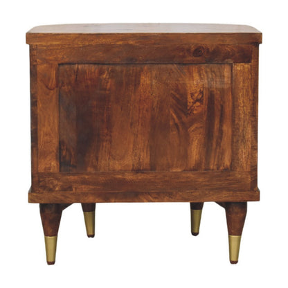 Highland Chestnut Ribbed Bedside Table
