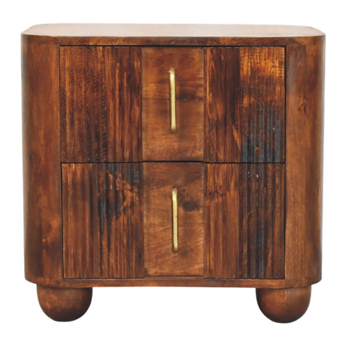 Highland Chestnut Curved Bedside Table