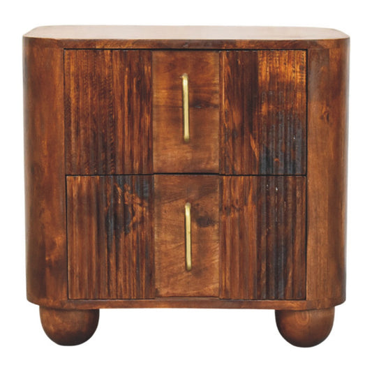 Highland Chestnut Curved Bedside Table