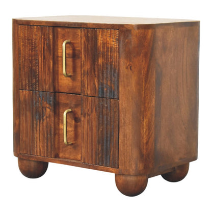 Highland Chestnut Curved Bedside Table