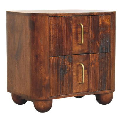 Highland Chestnut Curved Bedside Table