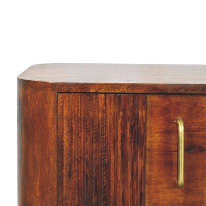 Highland Chestnut Curved Bedside Table
