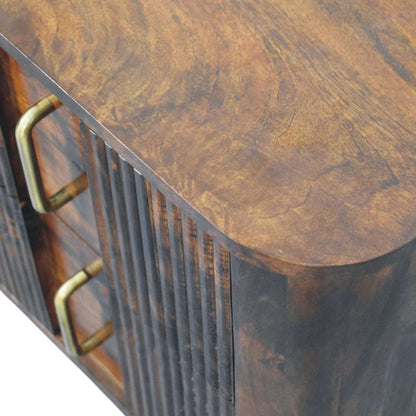 Highland Chestnut Curved Bedside Table