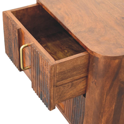 Highland Chestnut Curved Bedside Table