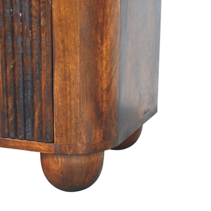 Highland Chestnut Curved Bedside Table