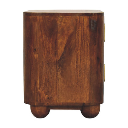 Highland Chestnut Curved Bedside Table