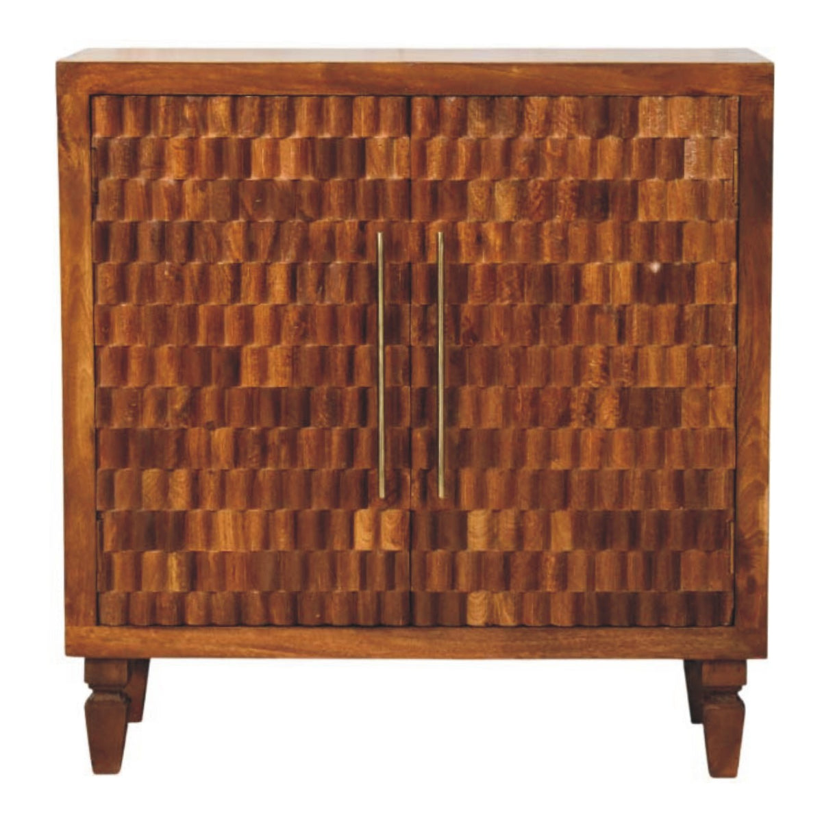 Santa Fe Carved Chestnut Wood Accent Cabinet