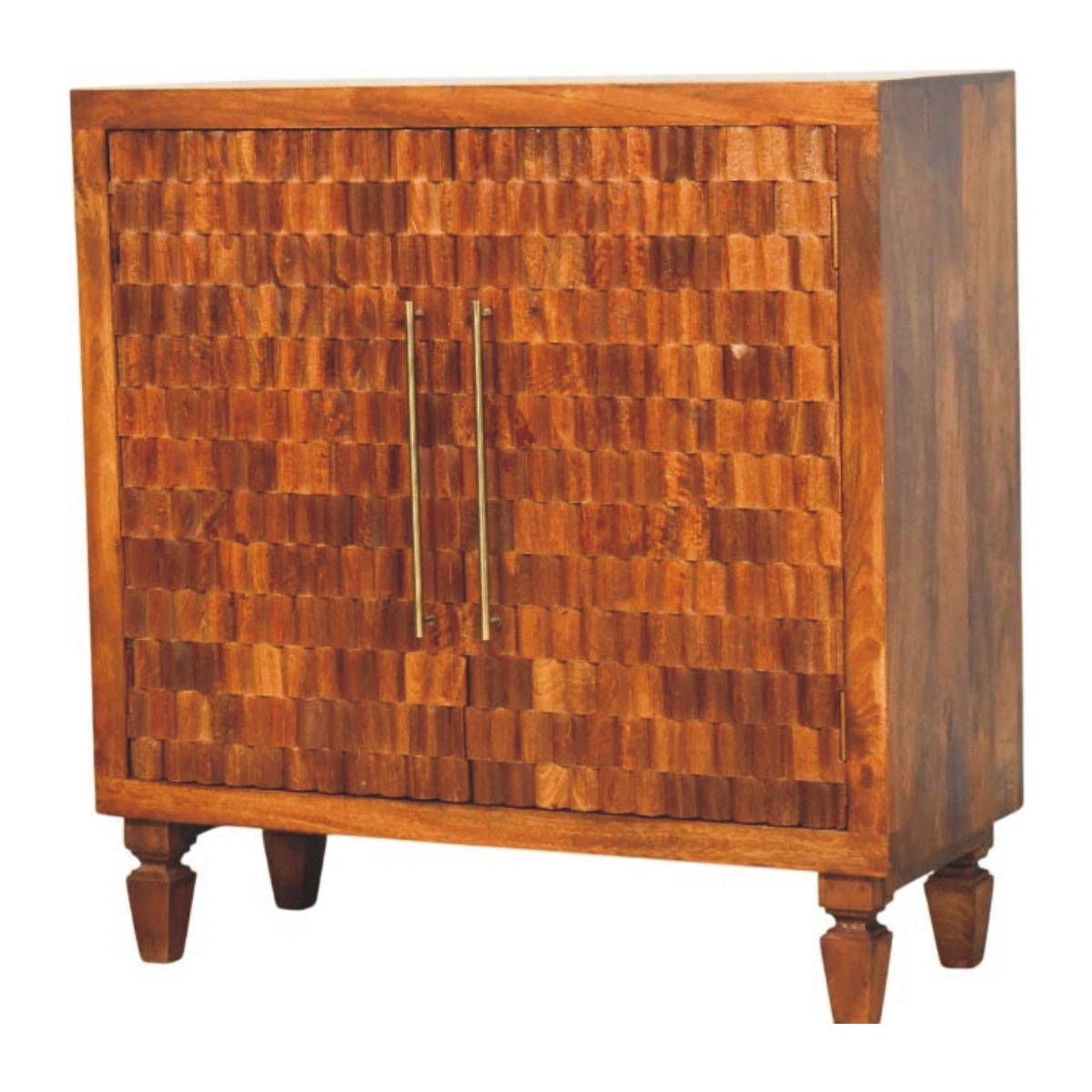 Santa Fe Carved Chestnut Wood Accent Cabinet