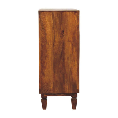 Santa Fe Carved Chestnut Wood Accent Cabinet