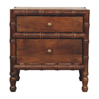 Key West Bamboo 2 Drawer Chestnut Nightstand