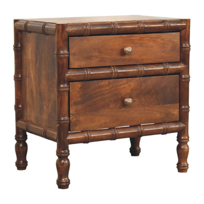 Key West Bamboo 2 Drawer Chestnut Nightstand