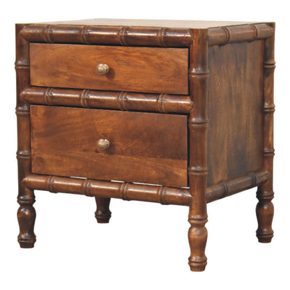 Key West Bamboo 2 Drawer Chestnut Nightstand