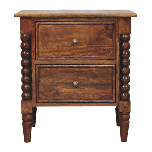 Savannah Spindle Chestnut 2 Drawer Nightstand