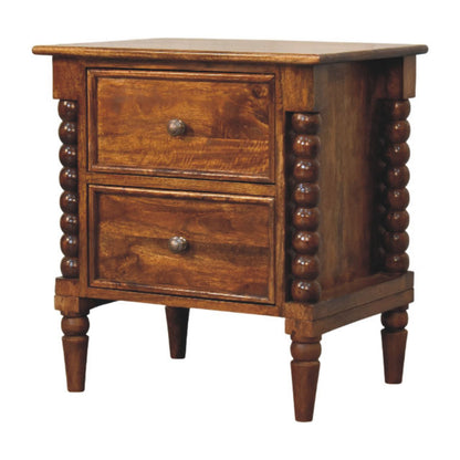 Savannah Spindle Chestnut 2 Drawer Nightstand
