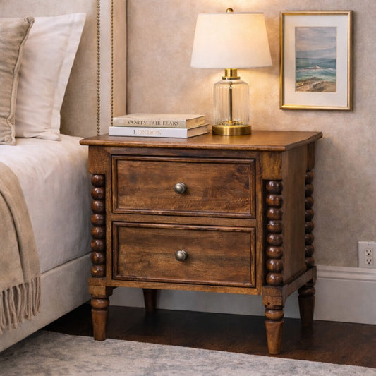 Savannah Spindle Chestnut 2 Drawer Nightstand