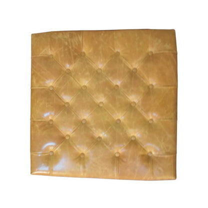 Sutton Buffalo Leather Tan Tufted Ottoman