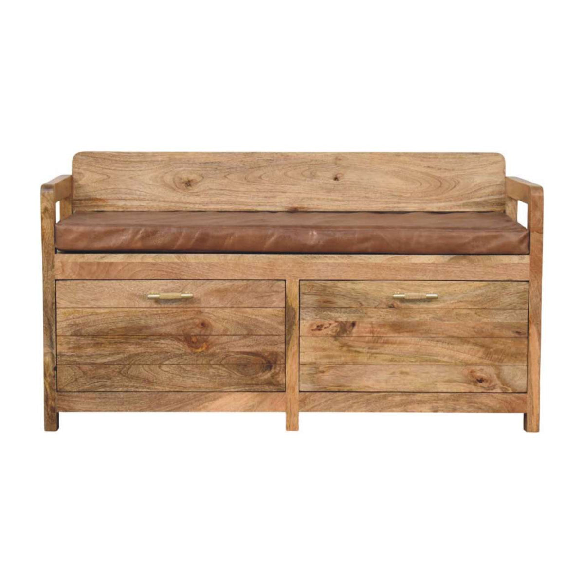 Sutton Buffalo Leather 2 Drawer Storage Bench