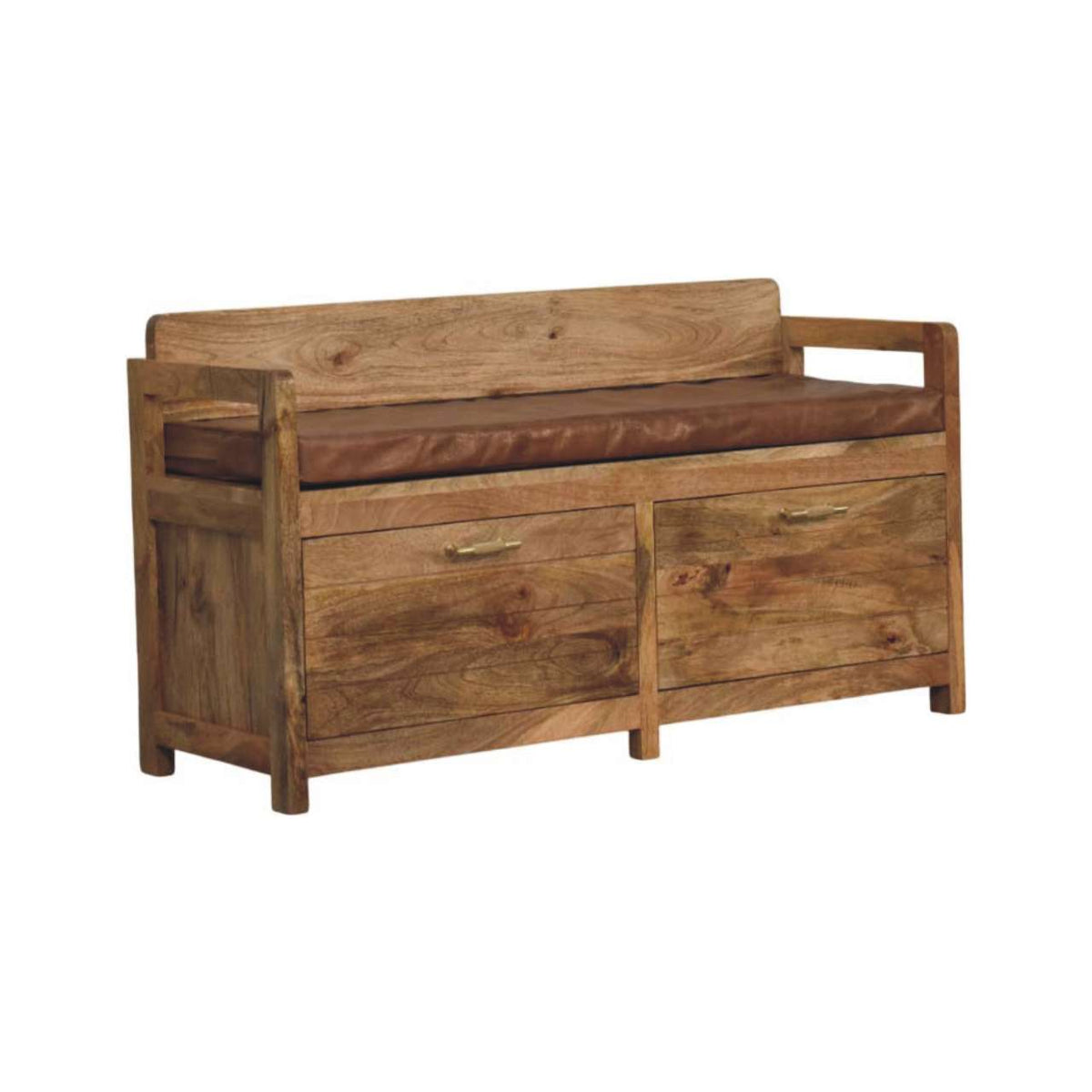 Sutton Buffalo Leather 2 Drawer Storage Bench