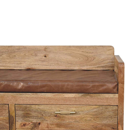 Sutton Buffalo Leather 2 Drawer Storage Bench