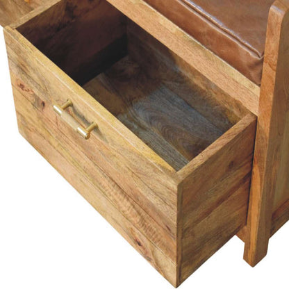 Sutton Buffalo Leather 2 Drawer Storage Bench