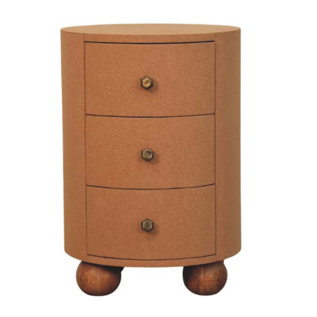 Artisan Cork Timber 3 Drawer Nightstand