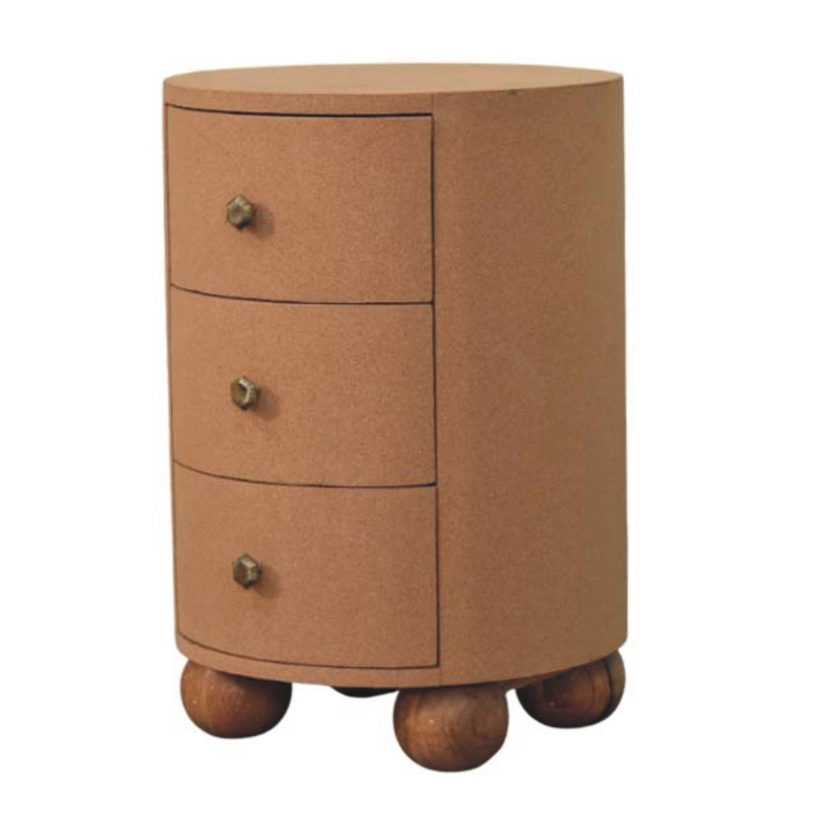 Artisan Cork Timber 3 Drawer Nightstand