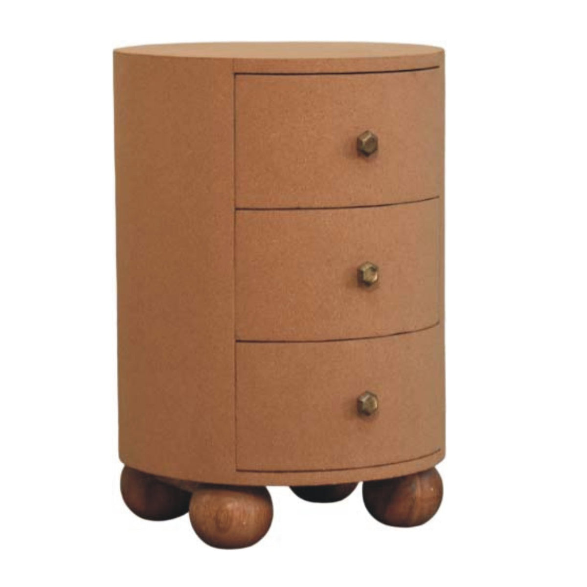 Artisan Cork Timber 3 Drawer Nightstand