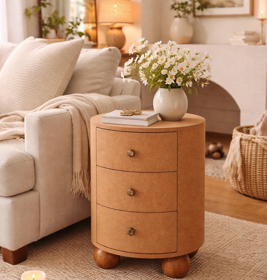 Artisan Cork Timber 3 Drawer Nightstand