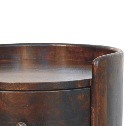 Mocha Round 2 Drawer Timber Accent Table