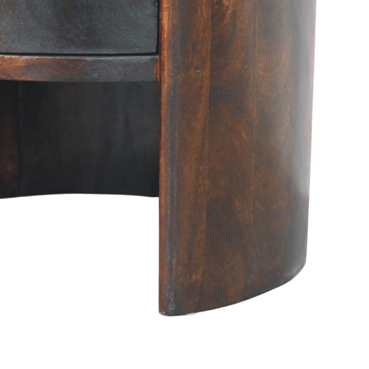 Mocha Round 2 Drawer Timber Accent Table