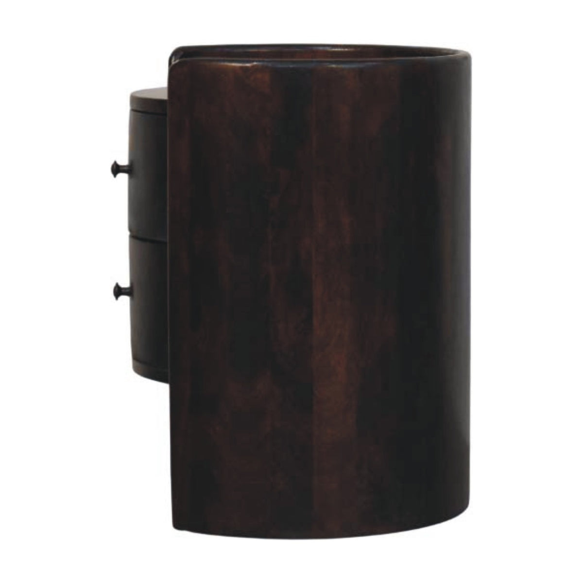 Mocha Round 2 Drawer Timber Accent Table