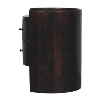 Mocha Round 2 Drawer Timber Accent Table