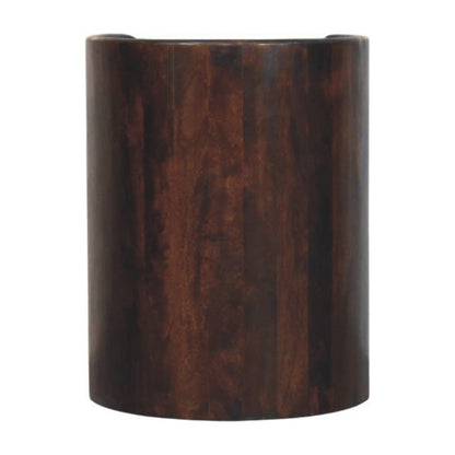 Mocha Round 2 Drawer Timber Accent Table