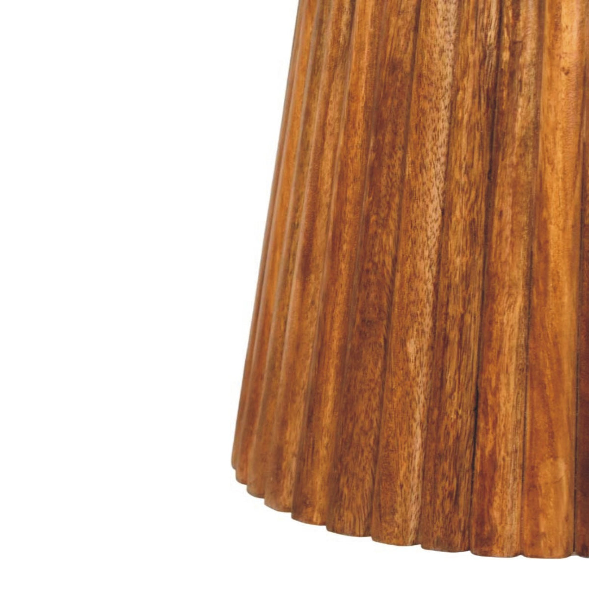 Taos Amber Oak Round Fluted Side Table
