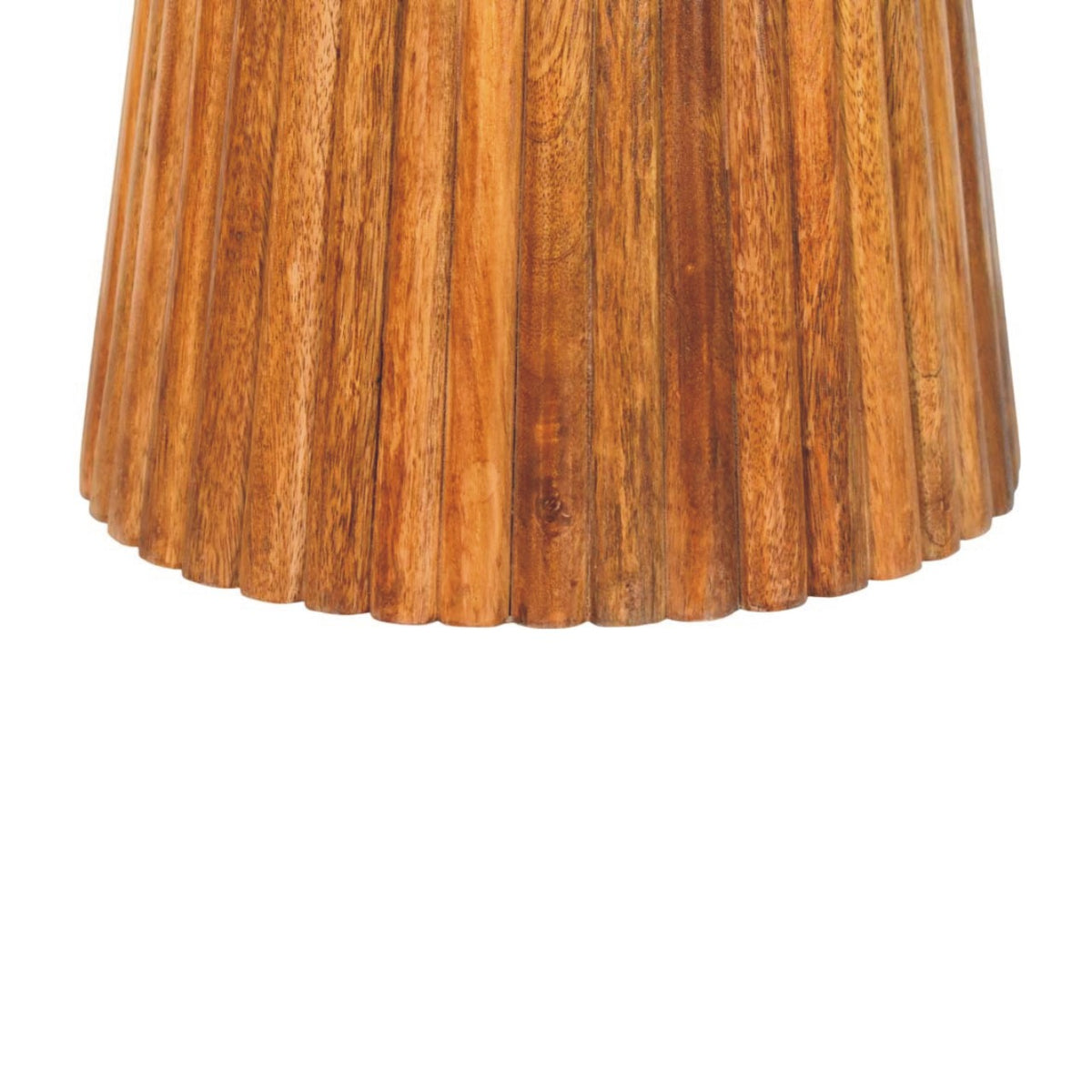 Taos Amber Oak Round Fluted Side Table